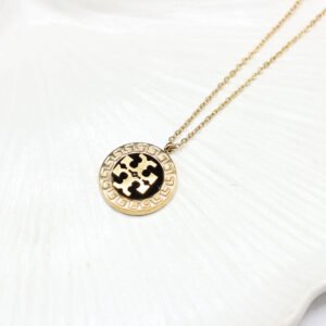Stainless Steel Elegant Branded Pendant Necklace with Rounded Pattern Best Gift for Her