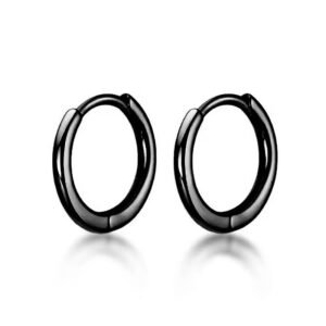 1 Pairs Punk Stainless Steel Men Women Round Street Hip Hop Earrings