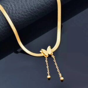 Luxury Stainless Steel Elegant Butterfly Choker Pendant Necklace Best Gift for Her