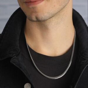 Trendy 3mm Flat Link Neck Chain for Men