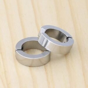 1 Pair Punk Bold Stainless Steel Huggie Hoop Non-Piercing Stud Bali Earring For Men