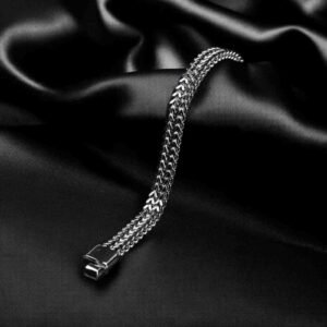 Stylish Silver Braided Chain Bracelet